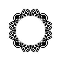 Geometric Circle Frame, Minimalist , Black White vector
