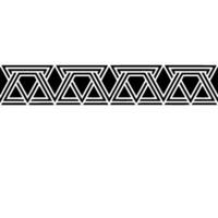 Geometric Deco Border, Black White, Stylized Pattern, Linear vector