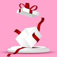 open box on podium vector