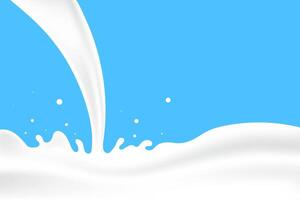 Milk pouring forms waves or ripples, a design element for a yogurt advertisement vector