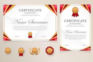 Certificate of Achievement with ribbons vector
