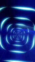 Futuristic glowing tunnel with square neon lights creating a sense of depth and infinite space video