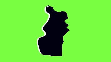 green screen 3d map of Pathein in myanmar video