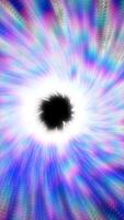 Abstract glowing particle burst in vibrant blue, radiating from a bright central point with motion blur effect video