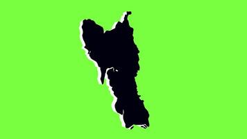 green screen 3d map of Thaton in myanmar video