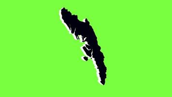 green screen 3d map of Rakhine State in Myanmar video