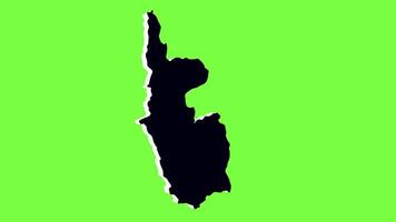 green screen 3d map of Magway Region in Myanmar video