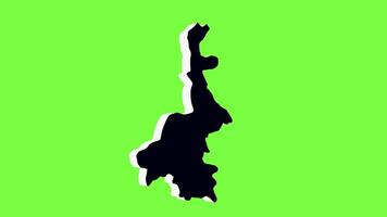 green screen 3d map of Mandalay Region in Myanmar video