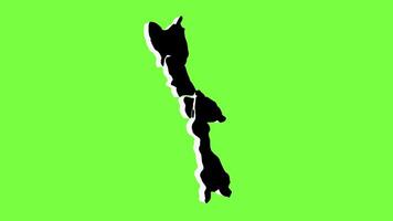 green screen 3d map of Mon State in myanmar video