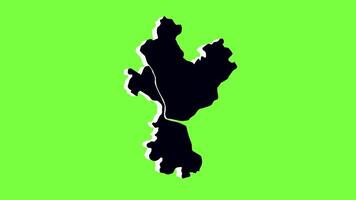green screen 3d map of yangoon in myanmar video