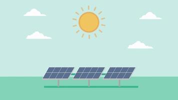 Solar Panels That Move Following The Sun Animation video