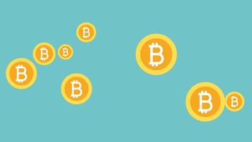 background with floating bitcoin coins video