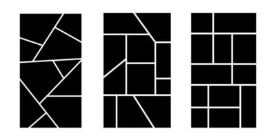 Template layout for photo and picture frame in a mosaic collage style. Use this background board or album for flyer, poster, or book panel. Fits cartoon or anime display perfectly. vector