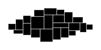 Photo frame layout with mosaic template for picture collage or moodboard image. Stylish background for board, album, or mood display. Ideal for business or comic page. vector