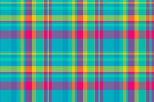 Vibrant, colorful plaid pattern. Perfect for textile designs, website backgrounds, or playful branding. This cheerful, intersecting lines design evokes energy and optimism. vector