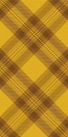 Sexual pattern plaid, gift tartan textile seamless. Pixel fabric check background texture in amber and orange colors. vector
