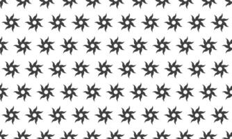 Geometric sunburst pattern. Repeating minimalist design featuring dark gray stylized suns on a white background. Perfect for website backgrounds, textiles, or graphic design projects. vector