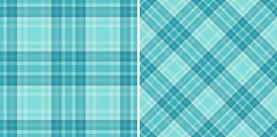 Two serene teal plaid patterns, perfect for textile design, web backgrounds, or scrapbooking. vector