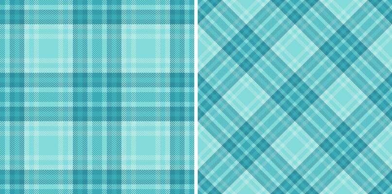 Two serene teal plaid patterns, perfect for textile design, web backgrounds, or scrapbooking.