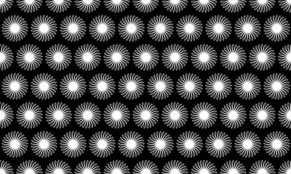 Abstract black and white seamless pattern featuring stylized floral motifs. Elegant, minimalist design ideal for backgrounds, textiles, and web design. vector