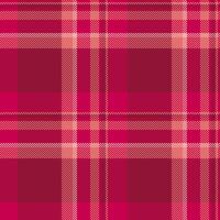 Vibrant pink and coral plaid pattern. Perfect for textile design, fashion, websites, or as a stylish background. This seamless texture evokes warmth and a touch of retro charm. vector