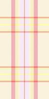 Hippie check seamless, deco textile plaid texture. Soft background pattern tartan fabric in light and red colors. vector