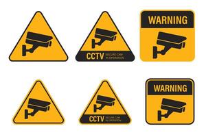 Security camera icon, surveillance, cctv sign. Yellow square indicating camera operation. Warning monitoring, safety home protection system. Fixed CCTV, Security Camera Icon vector