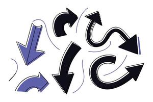 Bold Curved Arrows Collection Abstract Icons for Direction and Motion Design vector