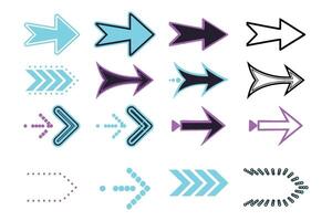 Colorful Arrow Set Flat and Stylish Direction Symbols for Design vector
