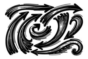 Expressive Brush Stroke Arrows Artistic Icons for Bold Motion and Direction Design vector