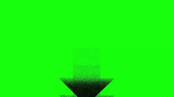 Grunge style downward moving arrows on a vibrant green chroma key background video