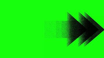 Grunge style arrows moving horizontally to the right on a vivid green chroma key background. video