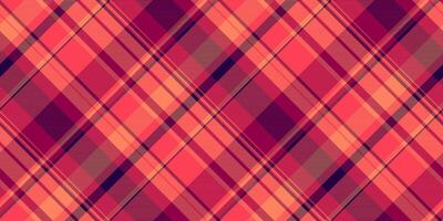 Duvet cover fabric plaid , 40s tartan pattern textile. Deluxe seamless texture background check in red and pink colors. vector