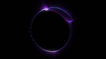 Abstract glowing purple sphere made of digital particles on a dark background. Futuristic motion design perfect for sci-fi themes, tech backgrounds, or high-tech animation projects video