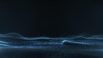 dinamico astratto sfondo con fluente neon Linee e particelle in movimento nel buio spazio. futuristico digitale onde, raggiante energia flussi, Perfetto per tecnologia, musica immagini, e presentazioni video