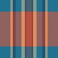 Vibrant plaid pattern in teal, orange, and brown hues. Ideal for textile design, fashion, or website backgrounds. This seamless texture offers a modern yet classic feel, evoking warmth and style. vector