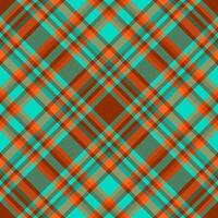 Vibrant teal and burnt orange plaid pattern. Perfect for textile design, website backgrounds, or fashion projects. vector