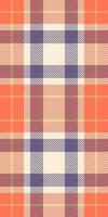 Styled pattern background textile, geometric tartan fabric plaid. Picnic texture seamless check in red and papaya whip colors. vector