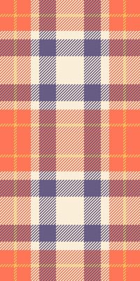 Styled pattern background textile, geometric tartan fabric plaid. Picnic texture seamless check in red and papaya whip colors.