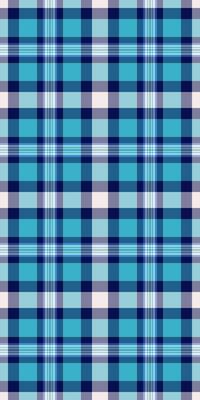 Aesthetic textile check pattern, pretty seamless plaid. Lady texture fabric background tartan in cyan and blue colors.