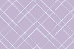 Soft, light purple plaid pattern. Seamless diagonal check background for textiles, fashion, home decor, graphic design. Calming, versatile, stylish. vector