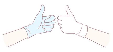 The Thumbs Up Gesture is depicted here with gloved hands, symbolizing positivity and approval vector