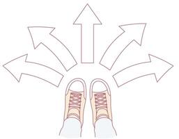 An Illustration Depicting Directional Choices and Pathways We Take in Life Journey vector