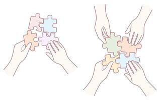 The concept of Collaboration and Teamwork Puzzle emphasizes the importance of collective effort vector