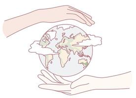 Caring for Our Planet A Powerful Symbolic Representation of Our Global Responsibility vector