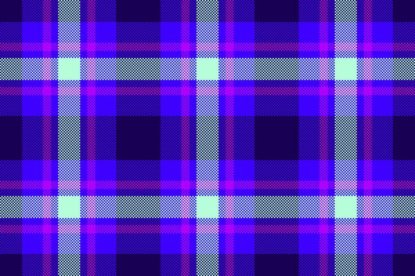 Vibrant, geometric pattern of intersecting lines in shades of blue, purple, and light green, creating a modern plaid or tartan texture. Great for backgrounds or textiles.