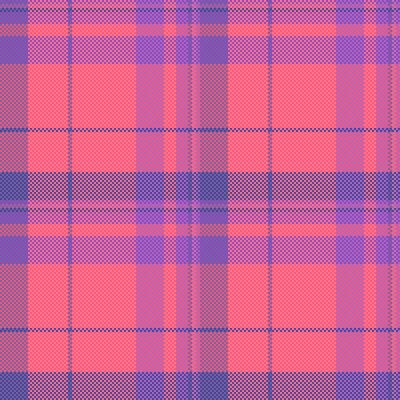 Vibrant coral and purple plaid pattern. Perfect for textile design, fashion, or website backgrounds. This seamless texture offers a modern, stylish aesthetic with a touch of retro charm.