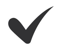 Simple, isolated check mark on white. Represents agreement, approval, confirmation, or task completion. Ideal for user interfaces, checklists, or graphic design projects. vector