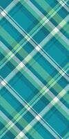 20s seamless tartan, dog tooth pattern texture fabric. Decorate background check textile plaid in cyan and green colors. vector