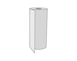 Simple illustration of a roll of paper, subtly suggesting new beginnings, potential, or a clean slate. Perfect for concepts related to fresh starts, cleanliness, or the potential of blank space. vector